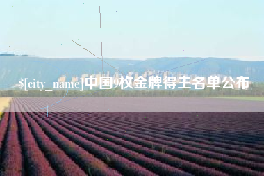 宁德中国9枚金牌得主名单公布