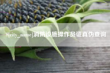 宁德消防设施操作员证真伪查询