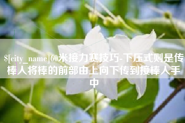 宁德60米接力赛技巧-下压式则是传棒人将棒的前部由上向下传到接棒人手中